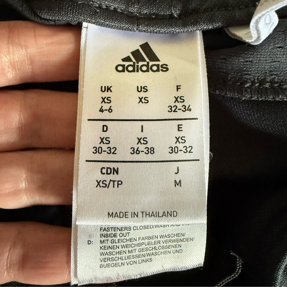 Adidas Black Track Pants with Tapered Fit and Elastic Waistband XS - Picture 10 of 12